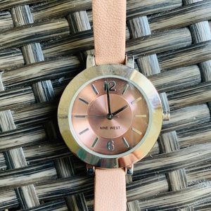 Nine West Rose Gold face & pink strap watch